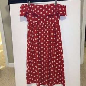 Missguided Dresses - Off-The-Shoulder Ruffle Midi Dress Missguided Dresses - Off-The-Shoulder Ruffle Midi Dress